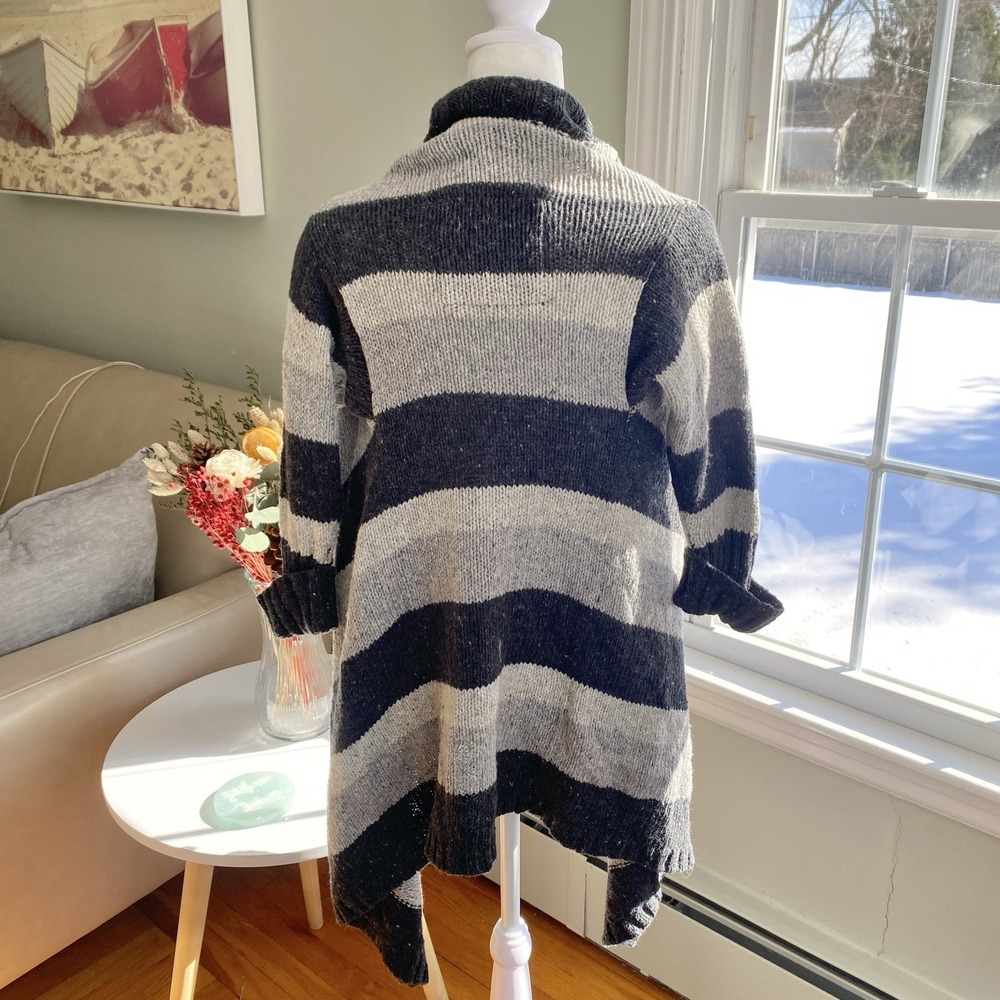 Abercrombie & Fitch Knit Wool Sweater‎ Cardigan Striped Size S/M Y2K - Picture 3 of 5